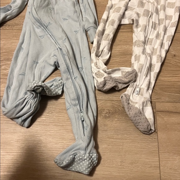 Cloud Island Kids One Piece Footies - Blue and White - Picture 4 of 5